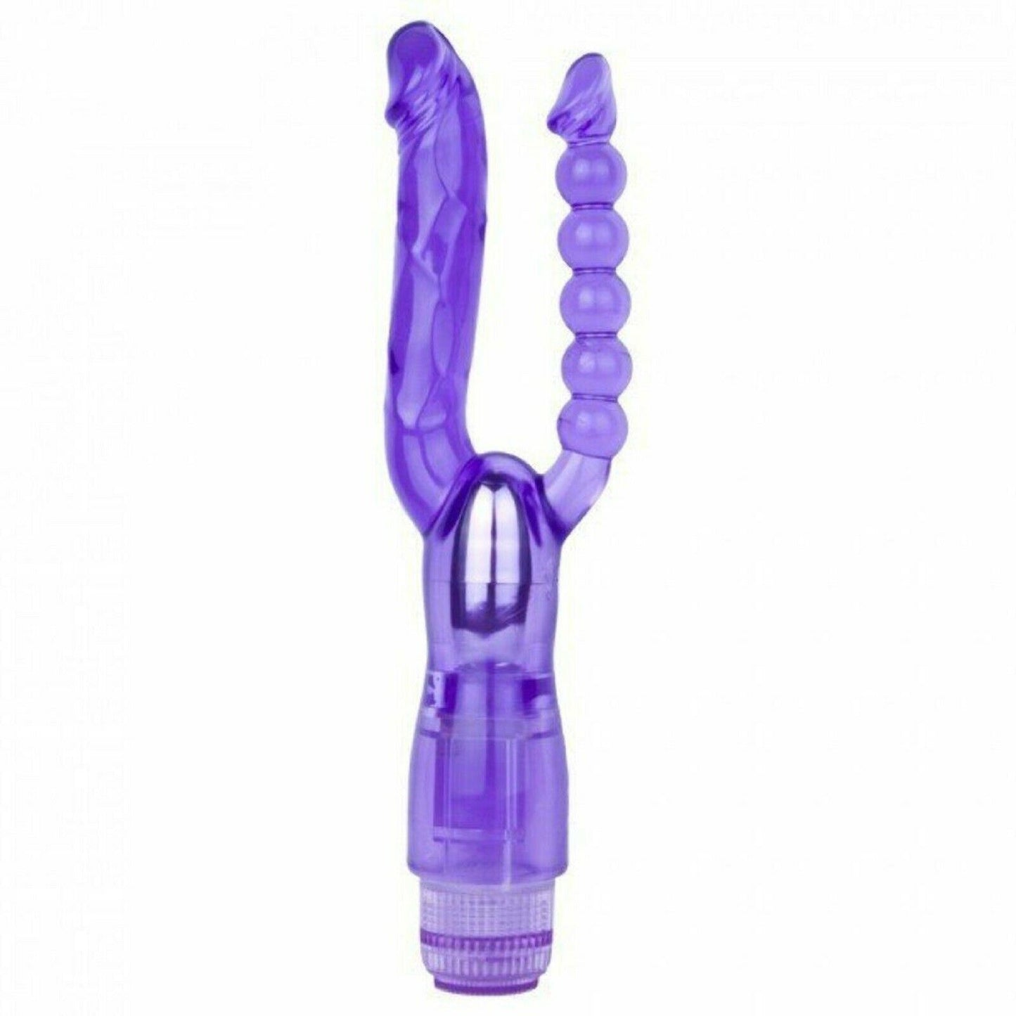 Double Penetration Ended Vibrating Dildo Dong Vibrator Anal G-Spot Sex Toy New