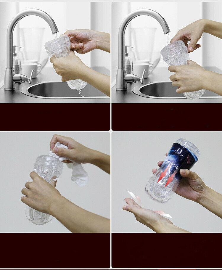 Male Masturbator Stroker Cup Realistic Sucking Masturbation Cup Mens Sex Toy NEW
