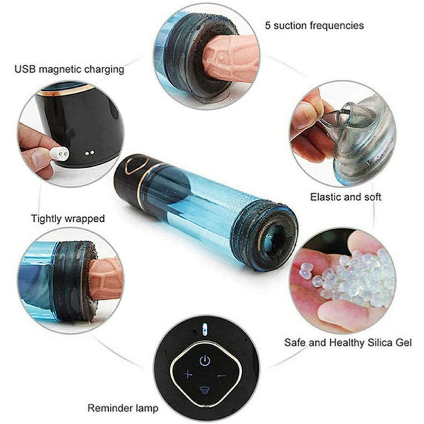 Rechargeable Vacuum Water Hydro Pump Enlarger Male Penis Cock Erection Stretcher