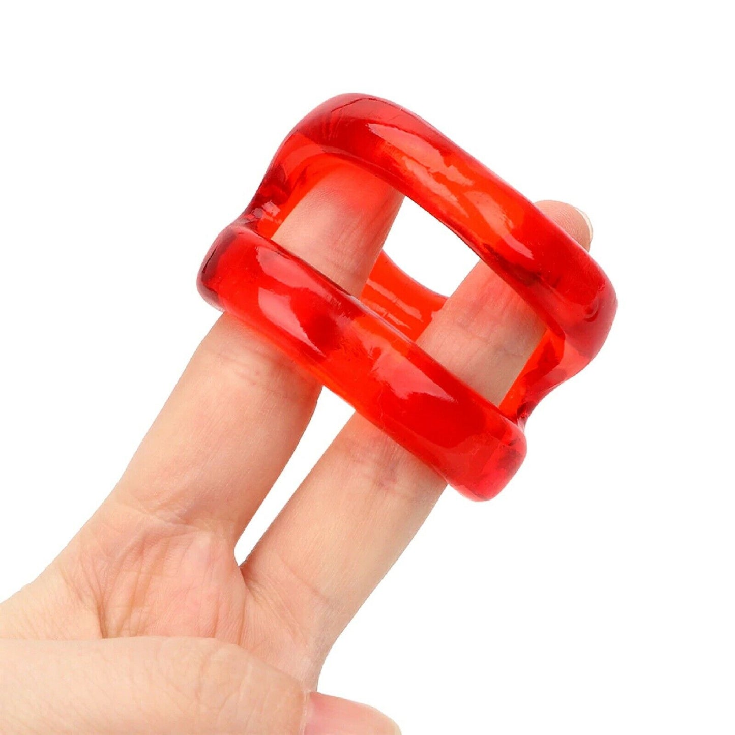 Double Cock Ring Bigger Erection Penis Delay Ejaculation Male Silicone Sex Toy