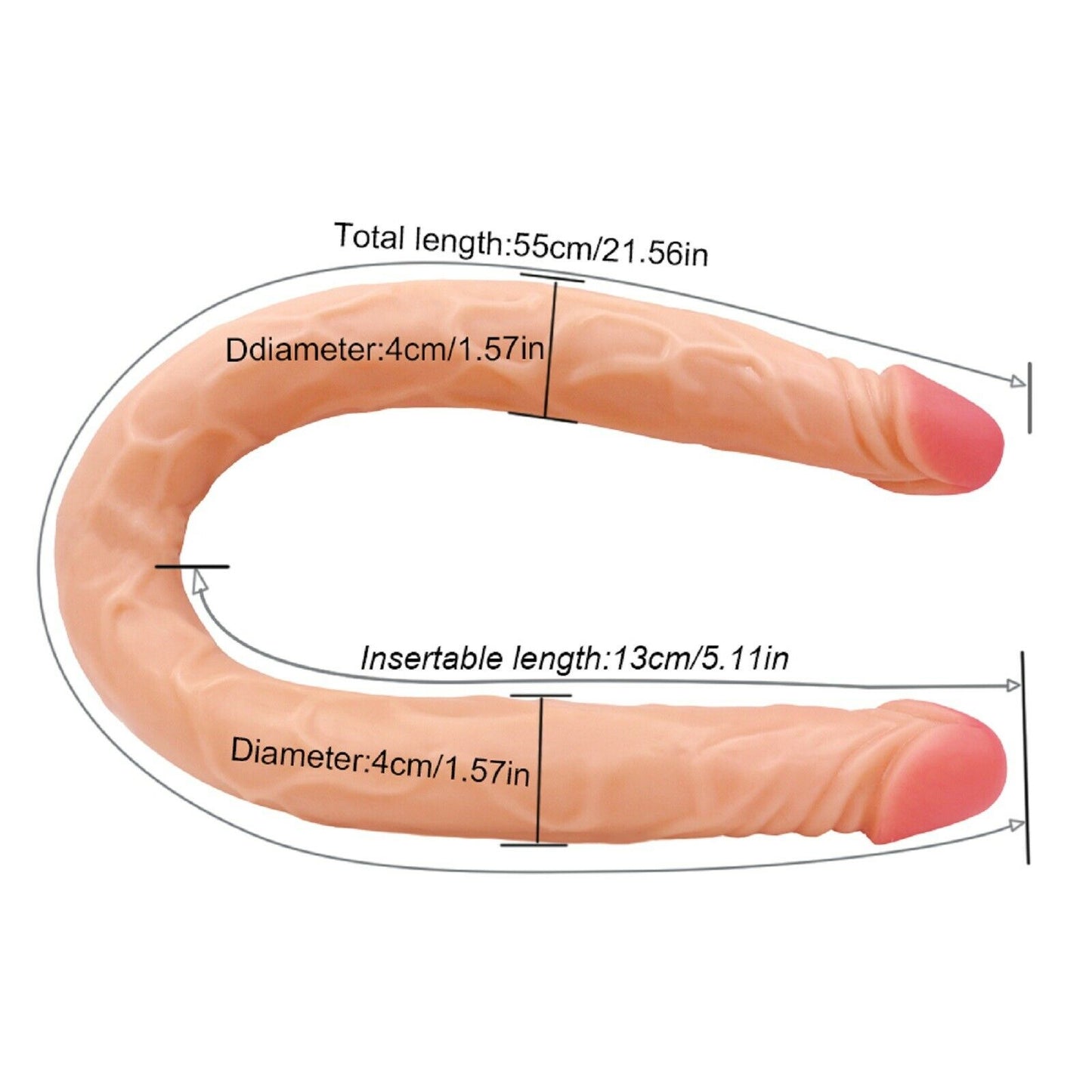 HUGE 55cm long Double Ended Dildo BIG Dong Realistic Penis Cock Shaft Monster Sex Toy NEW