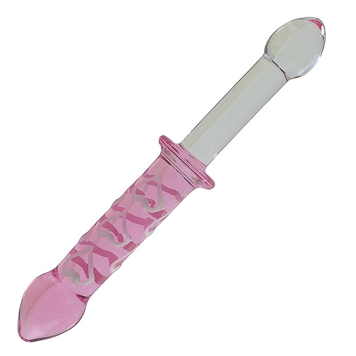 23cm Crystal Glass Dildo Dong Heart Thruster Anal Plug Beads Butt Plug Sex Toy