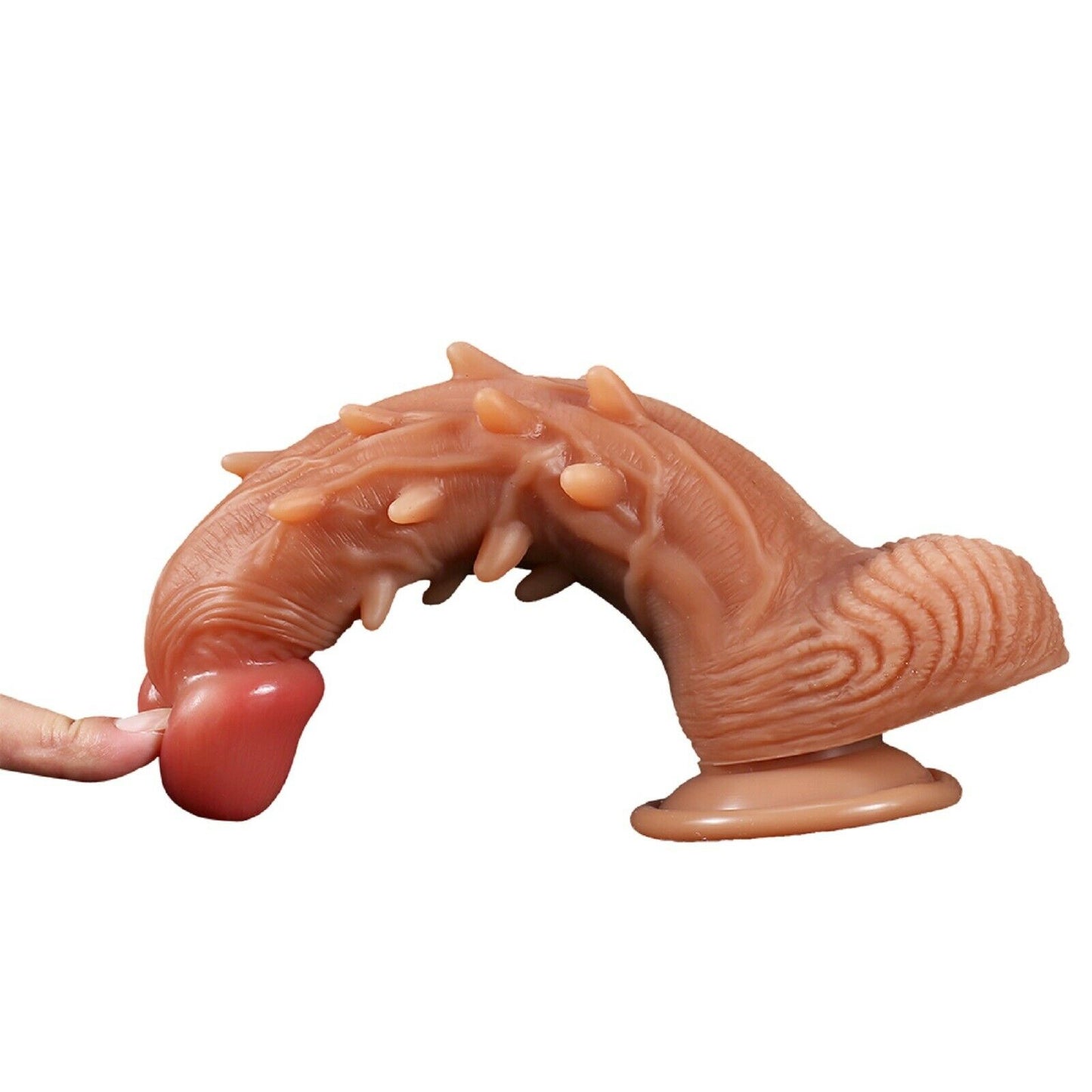 Realistic Dildo Dong Penis Cock Spiked Shaft Balls Viginal Anal Adult Sex Toy