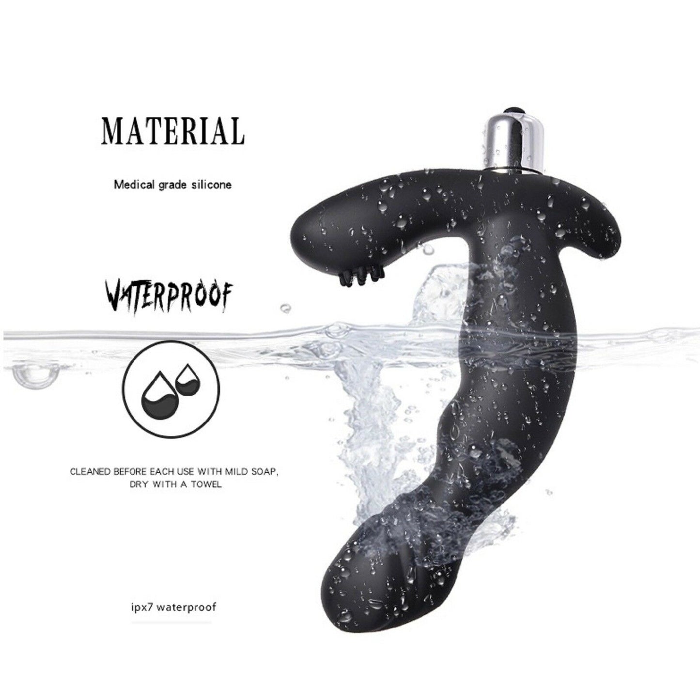 Vibrating Prostate Massager Male G-Spot Vibrator Anal Bead Butt Plug Men Sex Toy