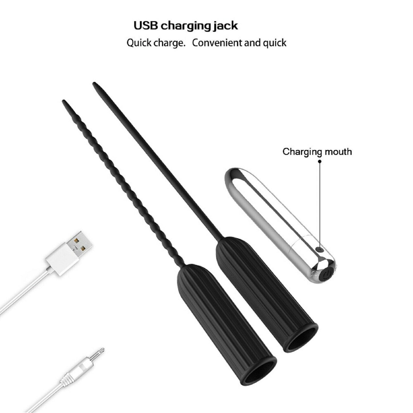 Vibrating Urethral Sound Male Masturbator Penis Plug Vibrator 10 Mode Sex Toy