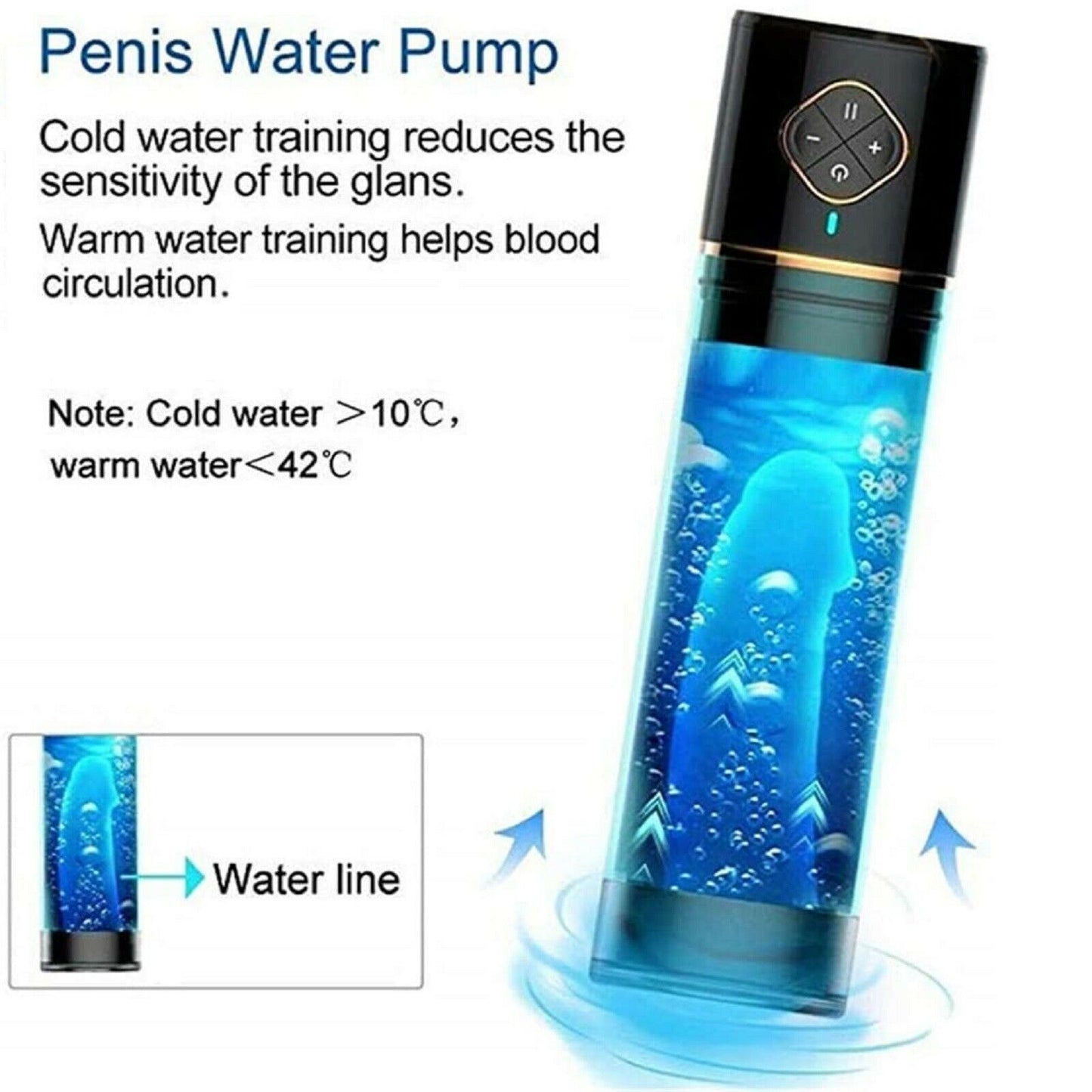 Rechargeable Vacuum Water Hydro Pump Enlarger Male Penis Cock Erection Stretcher
