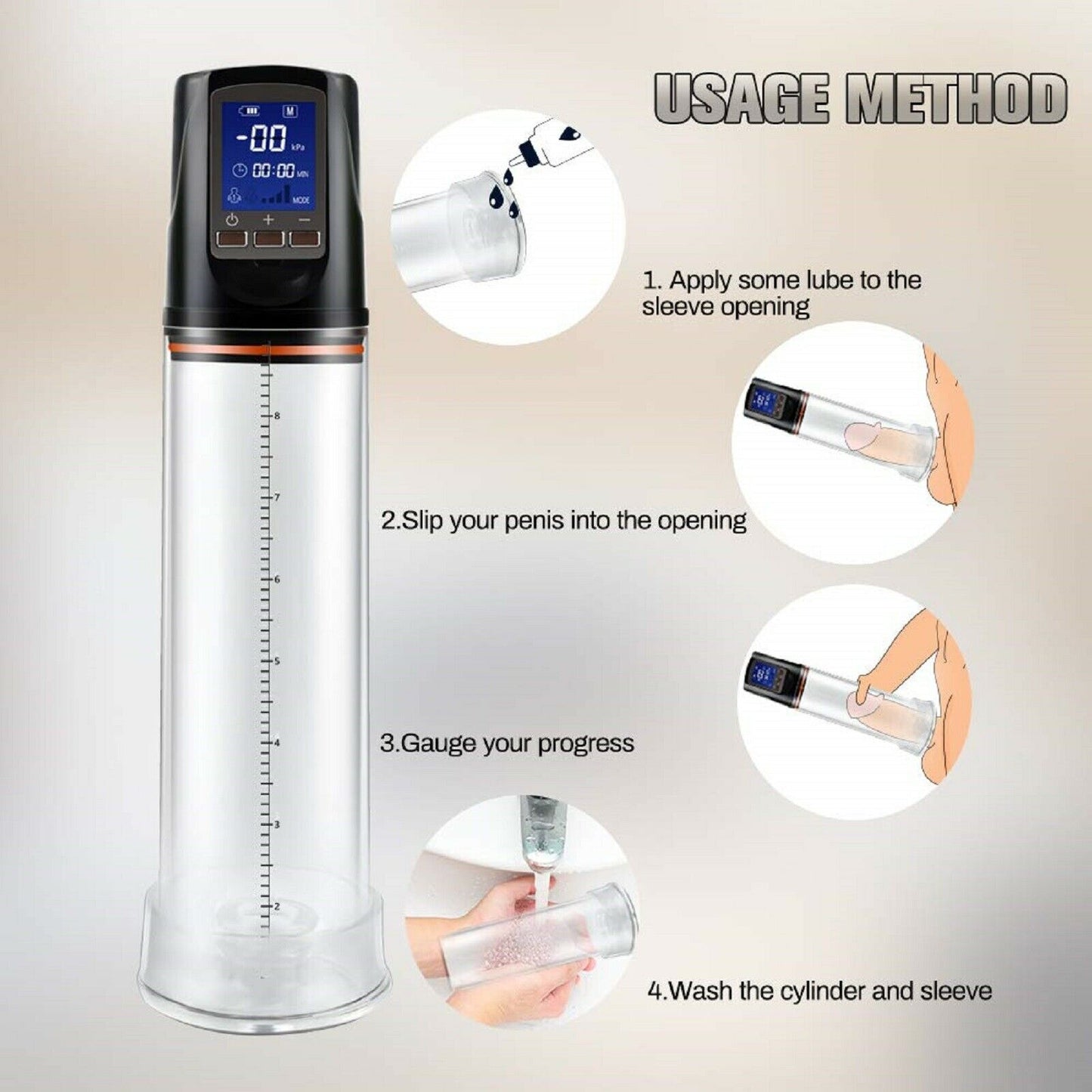 Electric Automatic Penis Enlargement Pump Rechargeable Enlarger Cock Extender