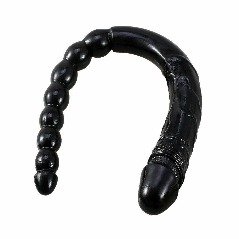 47cm Double Ended Crystal Anal Beads Dildo Dong Penis Lesbian Adult Sex Toy New