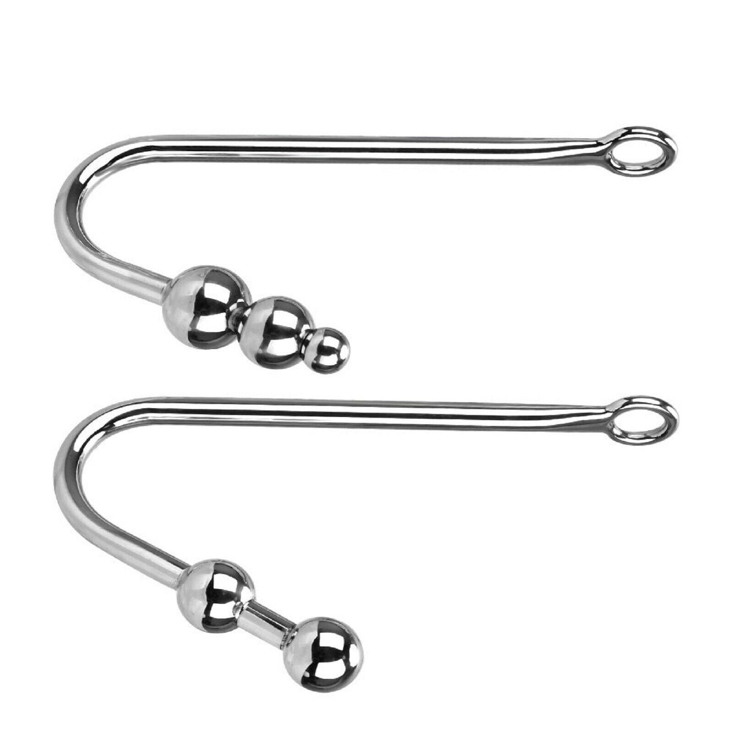 BDSM Anal Hook Large Fetish Beads Plug Steel Metal Bondage Restraint Sex Toy