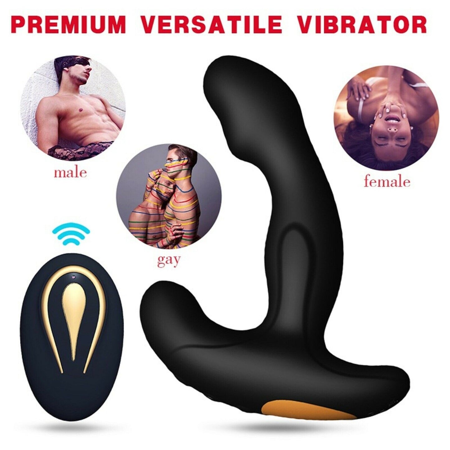 Male Vibrating Prostate Massager Remote Control Anal Plug Vibrator Mens Sex Toy