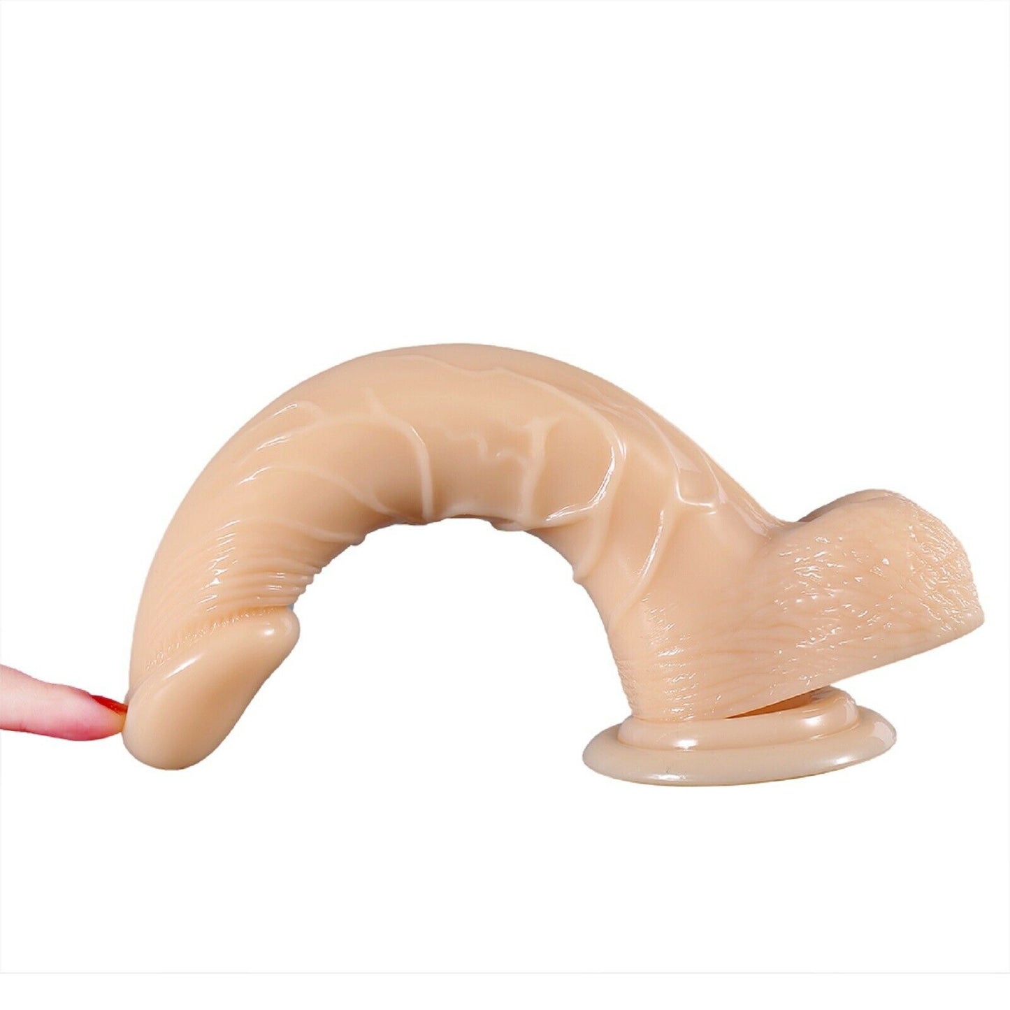 8.3" Dildo Dong Large Realistic Penis Cock Balls Viginal Suction Cup Sex Toy New