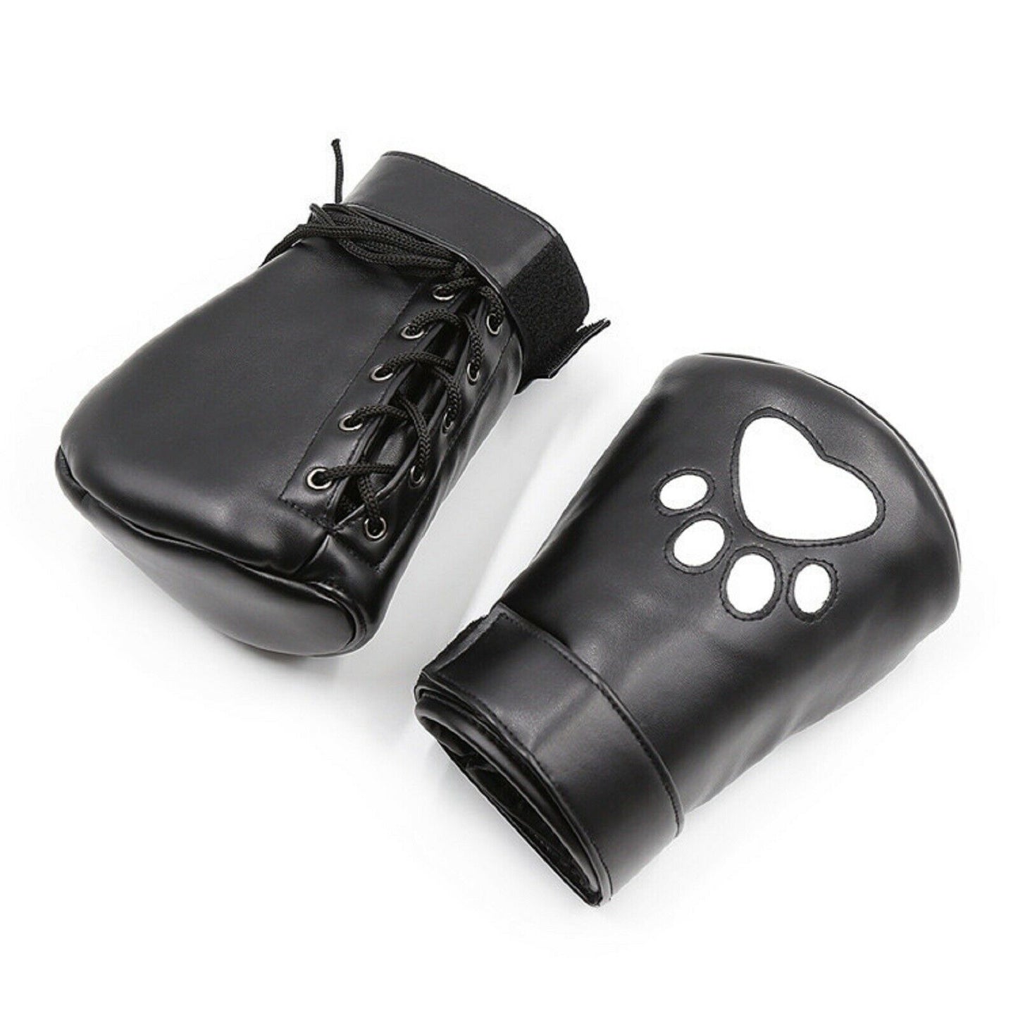 Puppy Pup Play Mittens Flax Leather Gloves Bondage Fetish Restraint BDSM Sex Toy