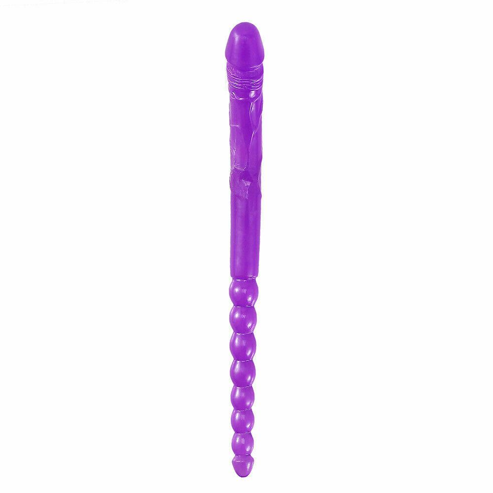 47cm Double Ended Crystal Anal Beads Dildo Dong Penis Lesbian Adult Sex Toy New