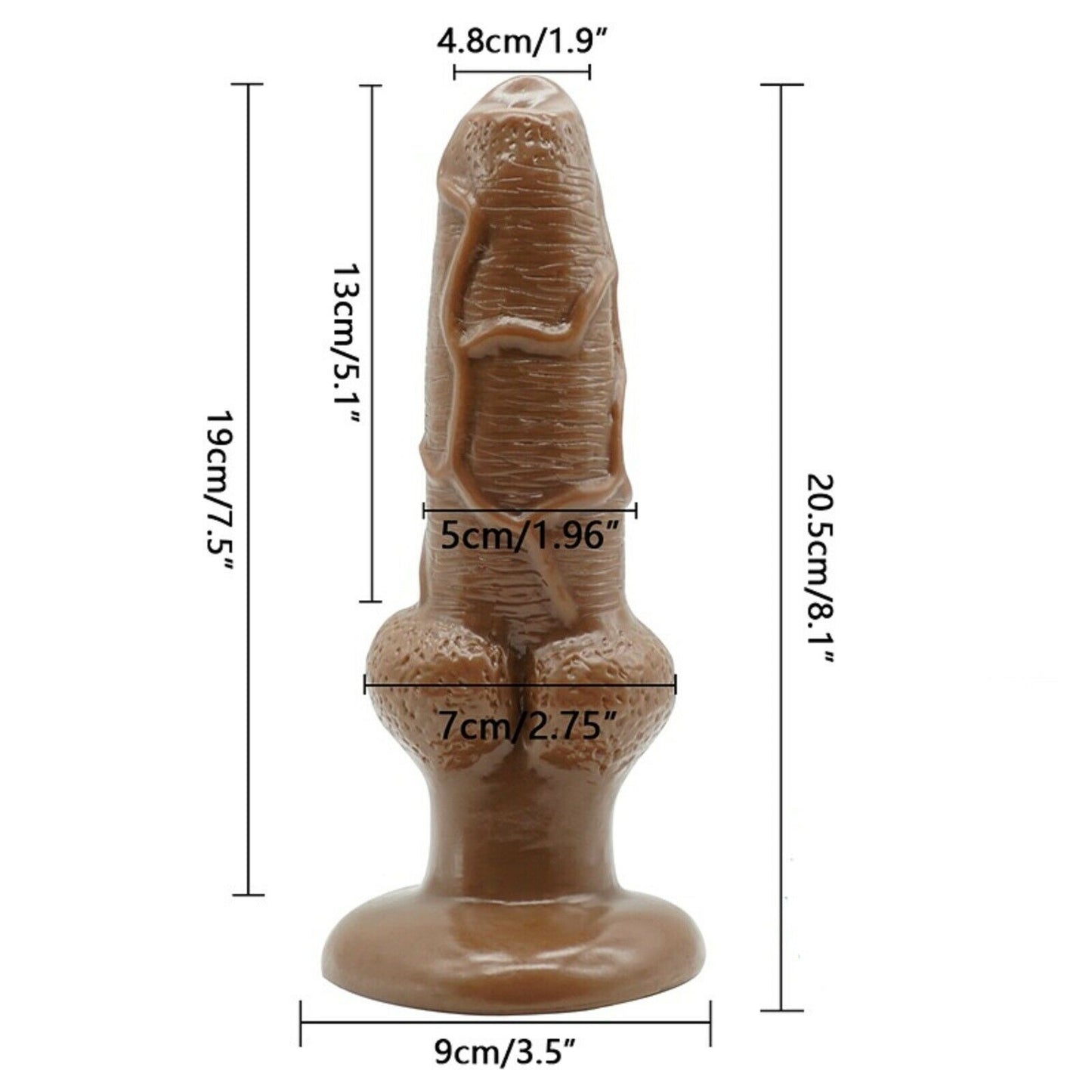8.1" Realistic Dildo Dong Fantasy Monster FAT MASSIVE Anal Adult BDSM Sex Toy