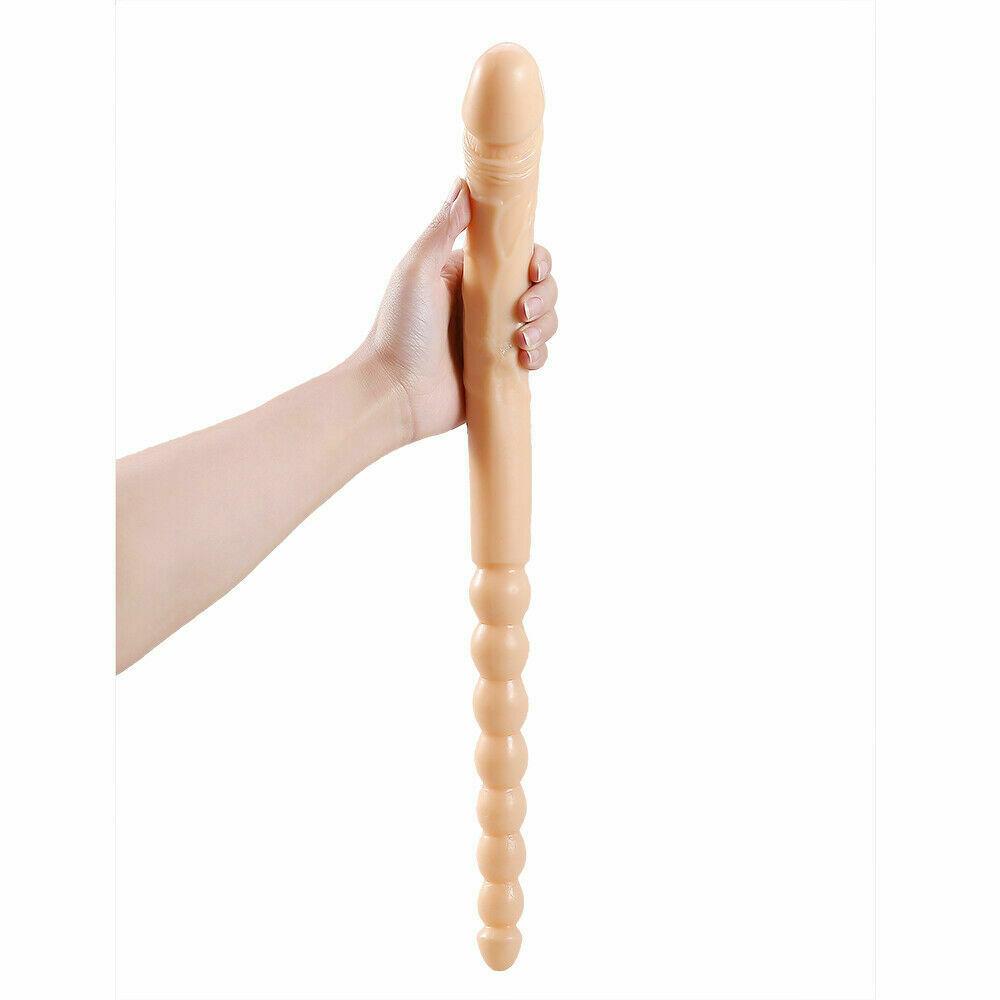 47cm Double Ended Crystal Anal Beads Dildo Dong Penis Lesbian Adult Sex Toy New