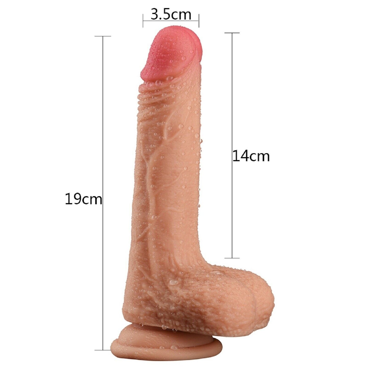 Dildo Dong Realistic Big Penis Cock Balls Vaginal Anal Suction Cup Soft Sex Toy