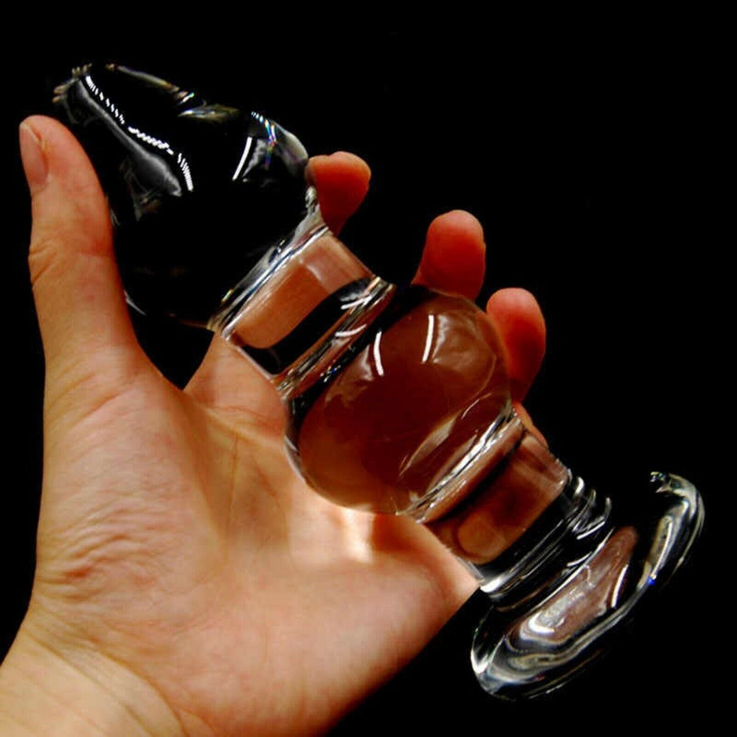 Crystal Large Glass Dildo Dong Thread Thruster Anal Plug Beads Butt Plug Sex Toy
