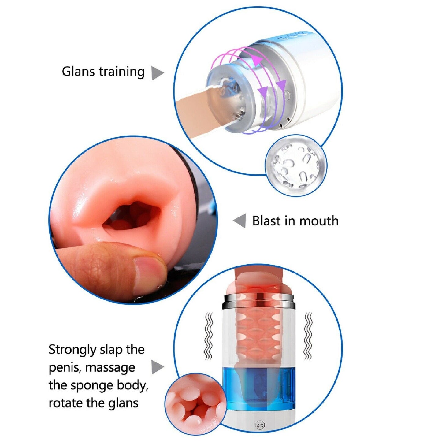 Male Masturbator Cup Auto Rotating Vibrating Masturbation Stroker Oral Sex Toy