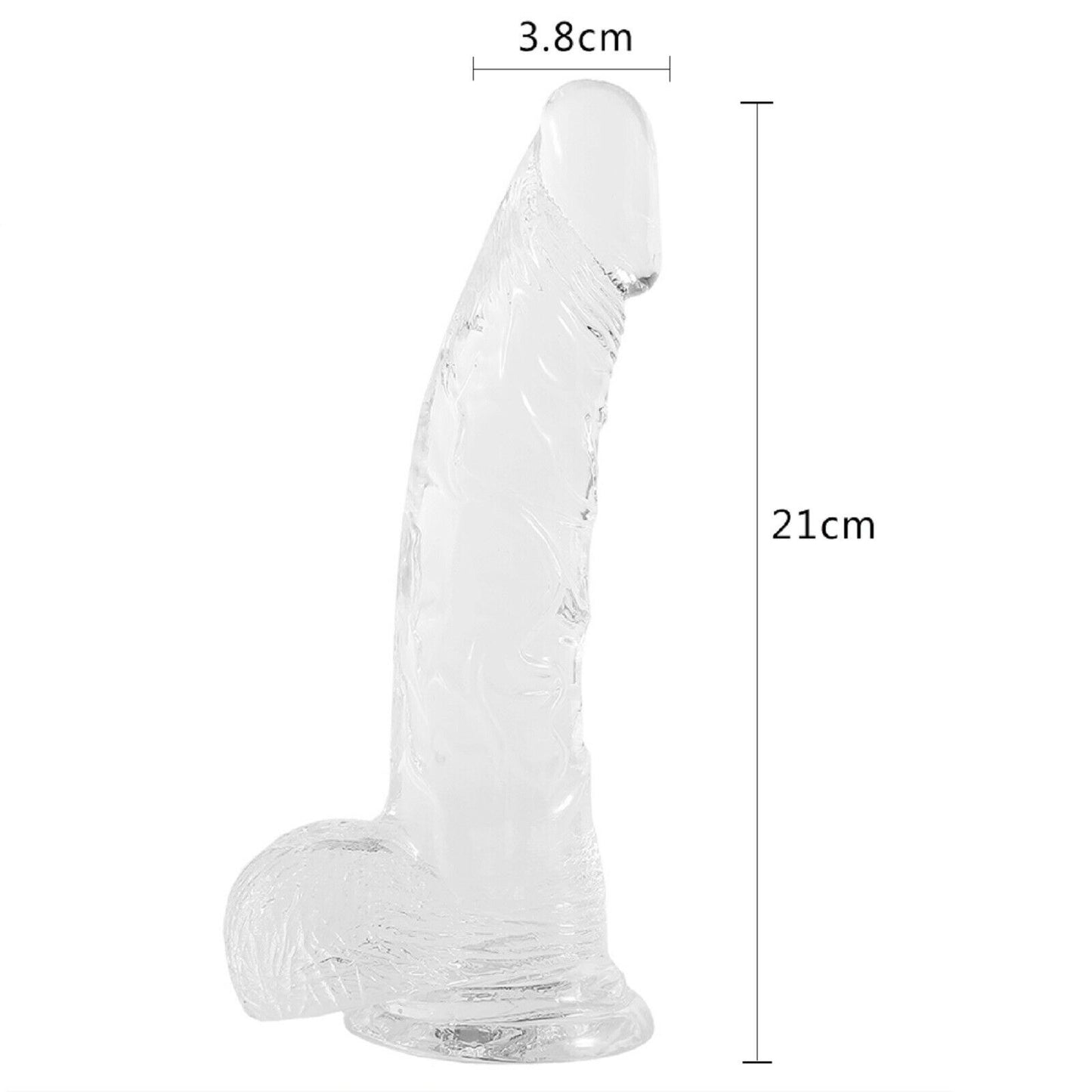 8.3" Dildo Dong Large Realistic Penis Cock Balls Viginal Suction Cup Sex Toy New