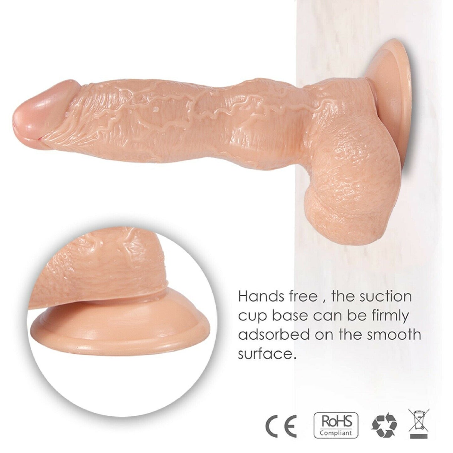 8.2" Realistic Dildo Dong Fantasy Monster FAT MASSIVE Anal BDSM Adult Sex Toy