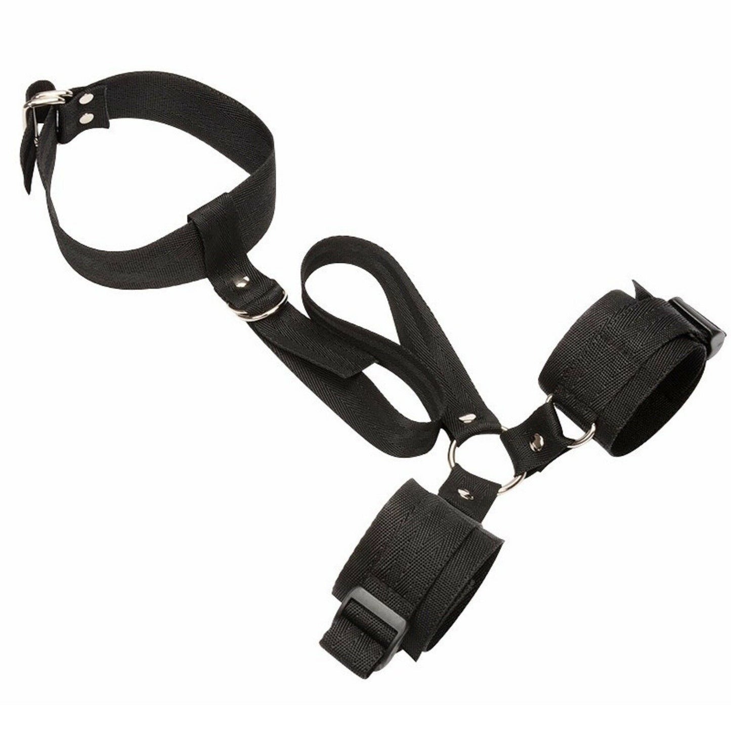 BDSM Hand Cuffs & Neck Collar Back Bondage Restraint Choker S&M Adult/Sex Toy