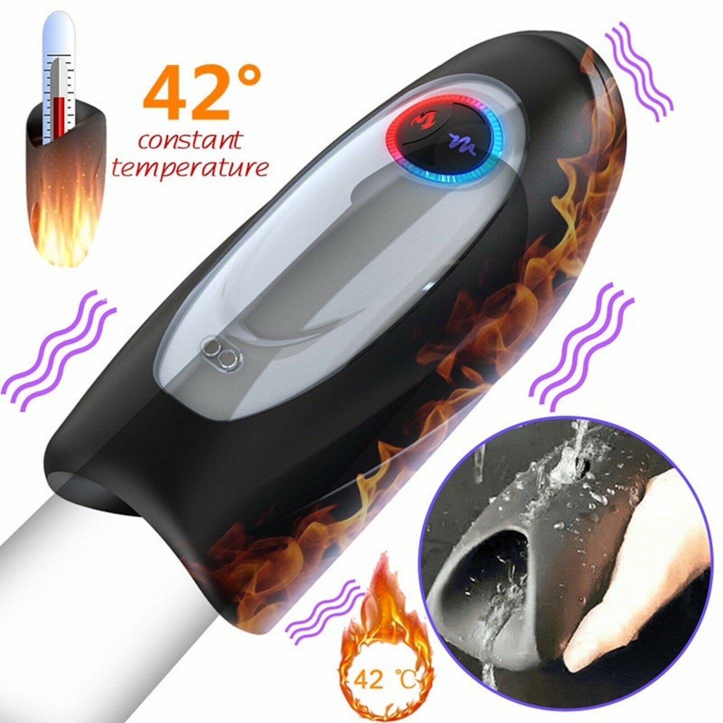 Stroker Vibrating Male Masturbator Heating Penis Oral Vibrator Trainer Sex Toy