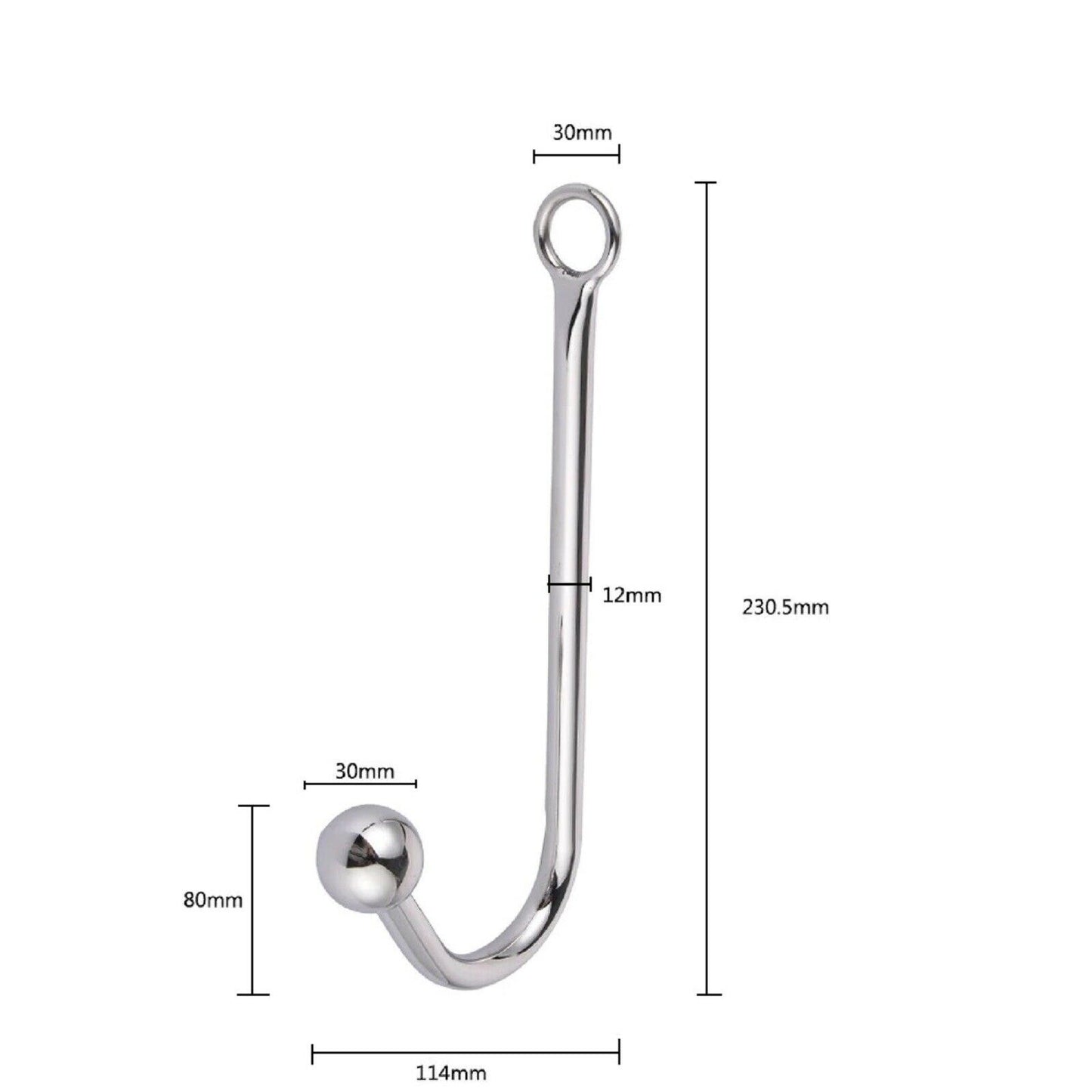 BDSM Anal Hook Large Fetish Beads Plug Steel Metal Bondage Restraint Sex Toy