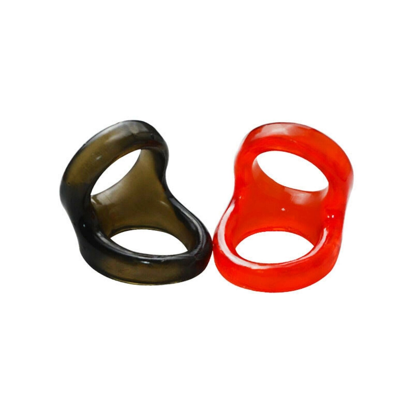 Double Cock Ring Bigger Erection Penis Delay Ejaculation Male Silicone Sex Toy