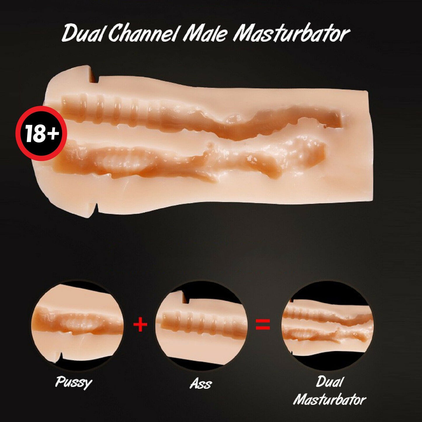Pocket Pussy Male Masturbator Masturbation Stroker Double Vagina Anal Sex Toy