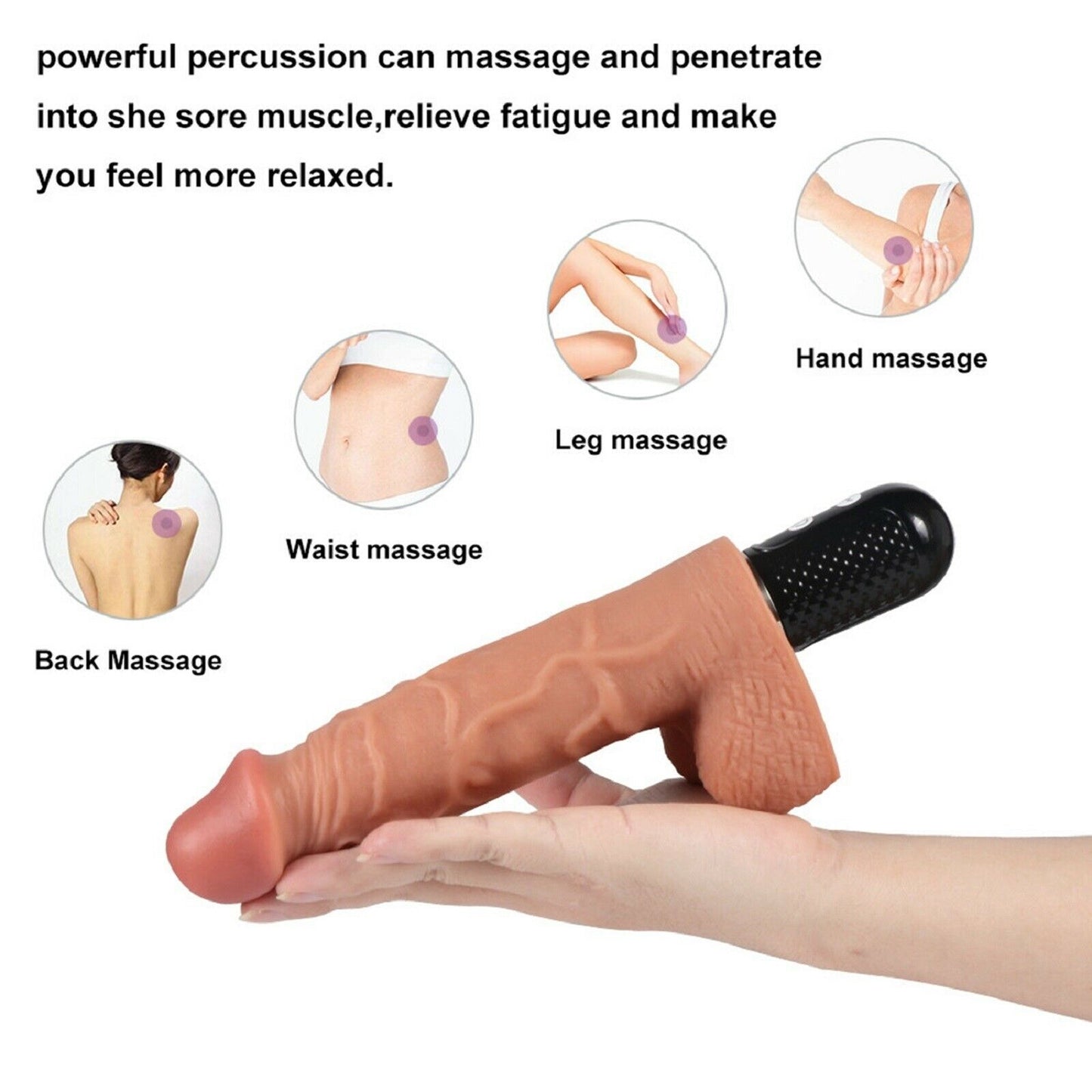 9.5" Large Realistic Dildo Vibrator Big Dong G-spot Clit Anal Vibrating Sex Toy