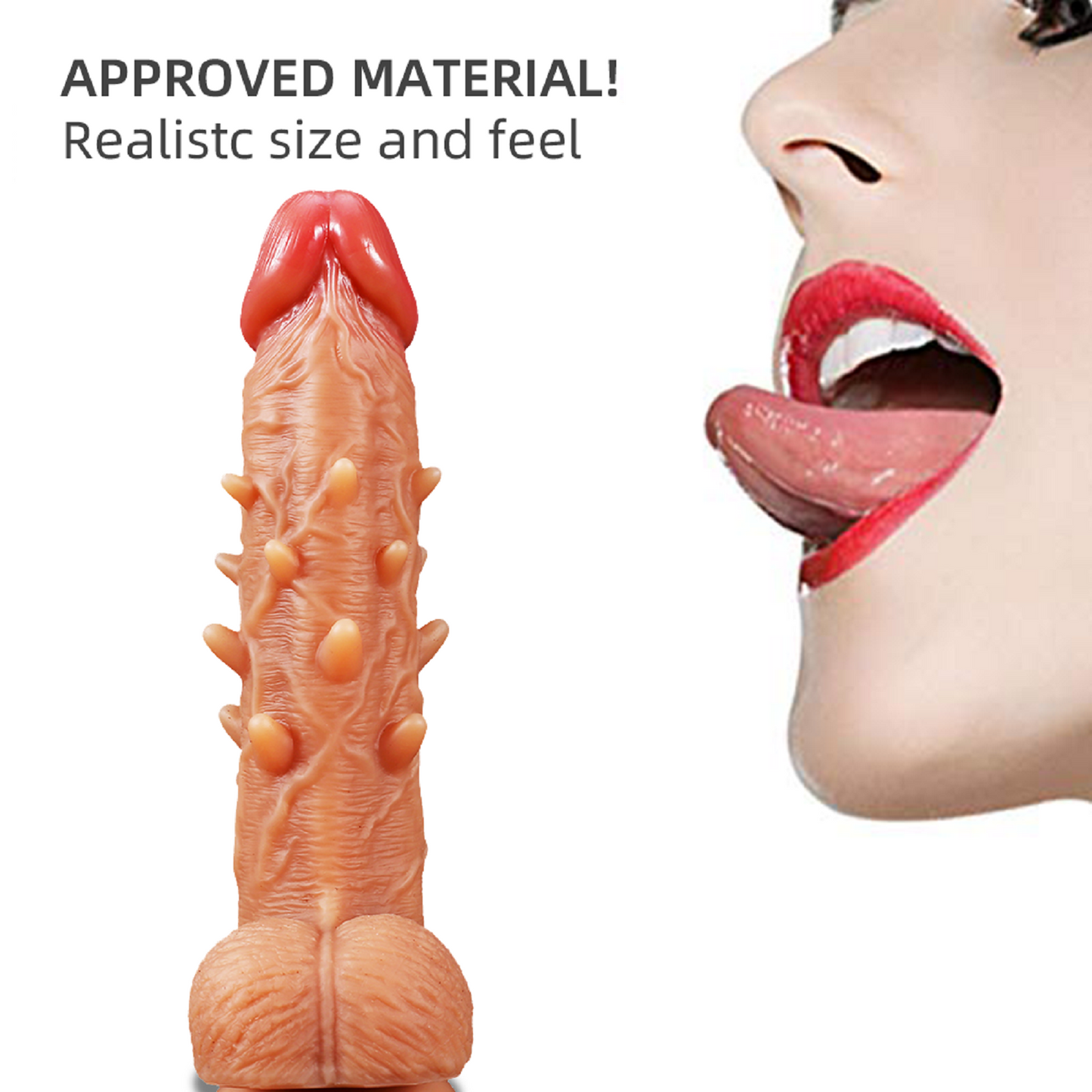 Realistic Dildo Dong Penis Cock Spiked Shaft Balls Viginal Anal Adult Sex Toy