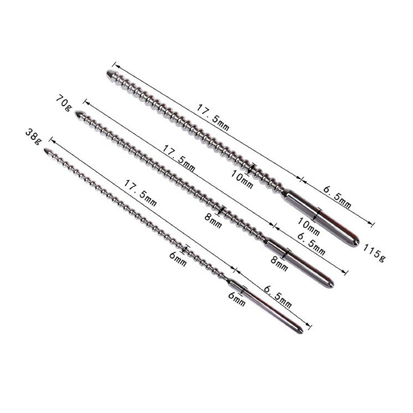 Stainless Steel Urethral Sound Ribbed Penis Plug Cock Catheter Rod Sex Toy NEW