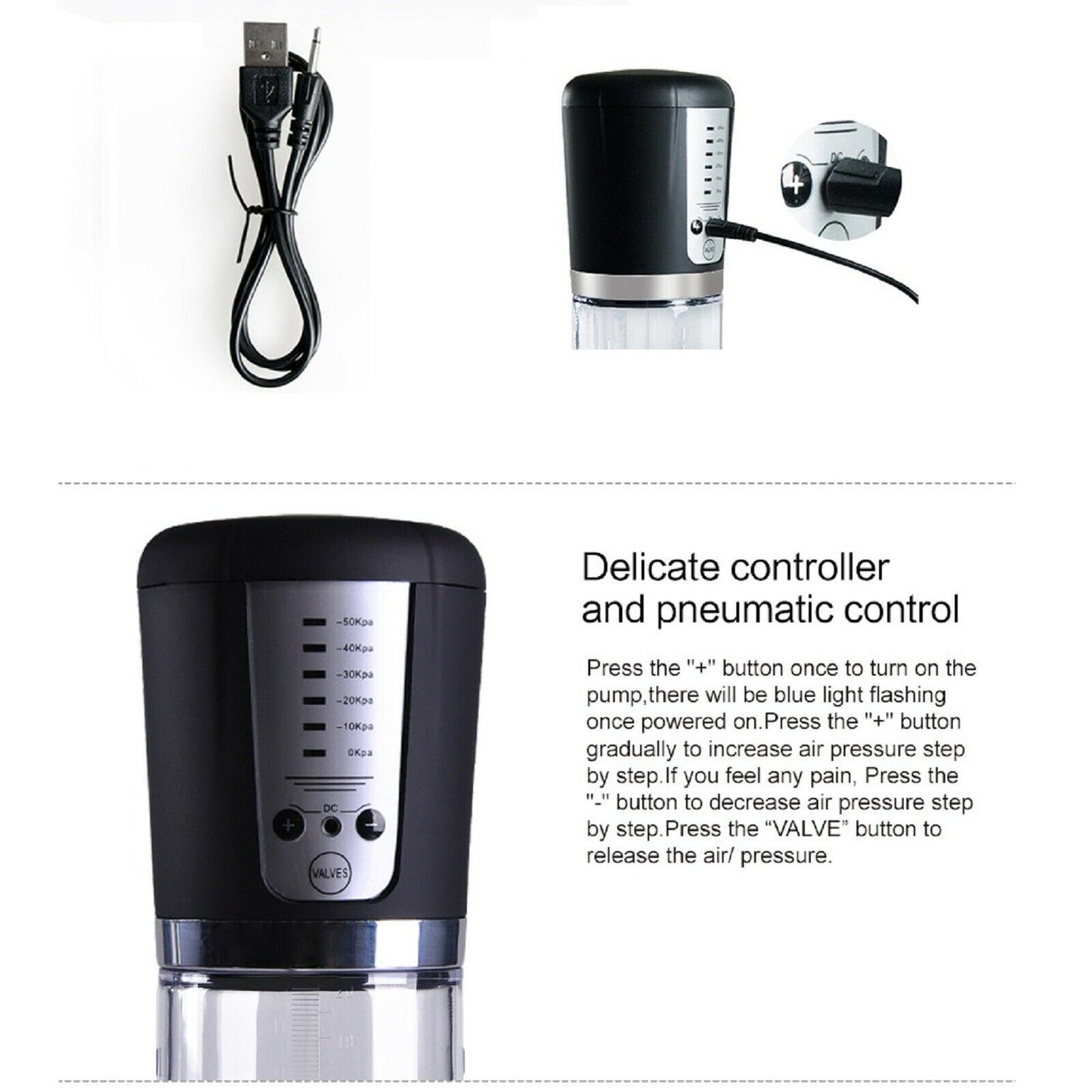 Electric Vacuum Pump Enlarger Male Penis Cock Erection Stretcher Extender NEW