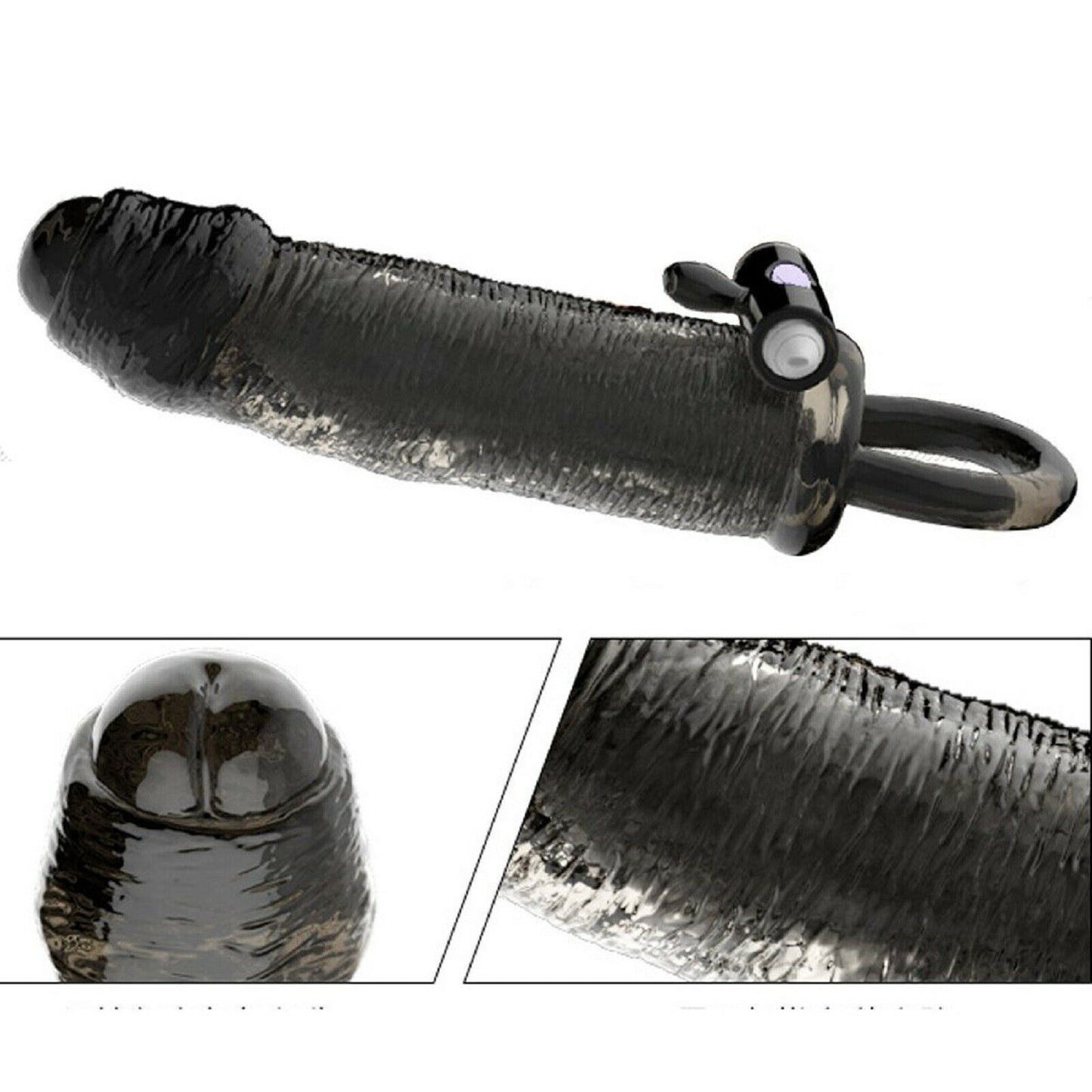 Realistic Penis Extender Sleeve Delay Cock Extension Men Dildo Adult Sex Toy NEW