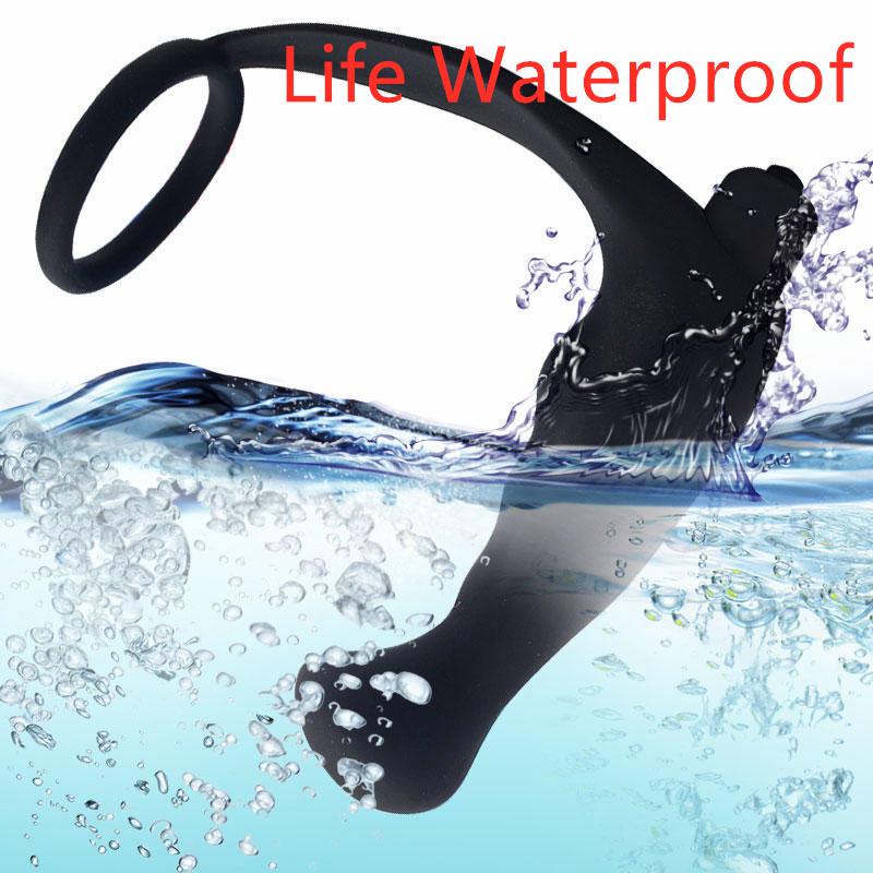 Mens Prostate Massager Vibrating Cock Ring Anal Butt Plug Delay Adult Sex Toy