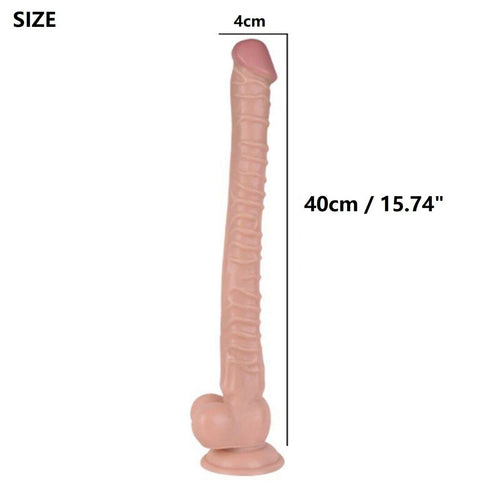 Giant XXL 15.7" Massive Dildo Dong Huge Big Cock Penis Balls Anal Adult Sex Toy