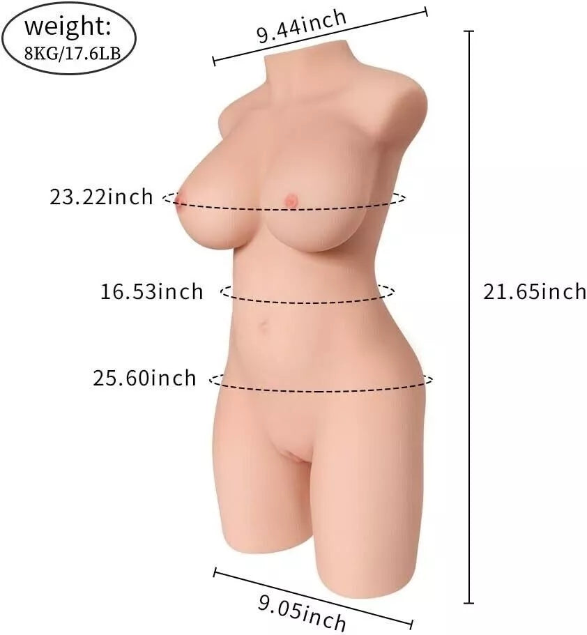 18LB Realistic Male Masturbator Torso Sex Doll Boobs Ass Pussy