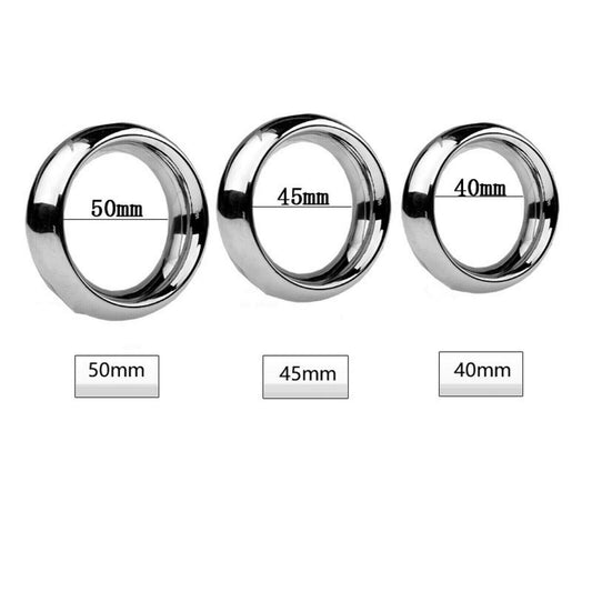 Metal Stainless Steel Penis Rings Delay Cock Ring Erection Aid Thick Men Sex Toy