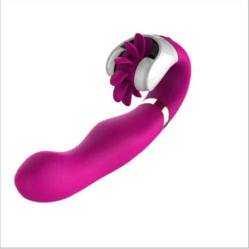 Licking Tongue Clitoris Vibrator Dildo G-Spot Nipple Clit Stimulator USB Sex Toy
