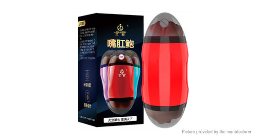 Male Masturbator Double Ended Pocket Pussy Stroker Ass Mouth Vagina Sex Toy