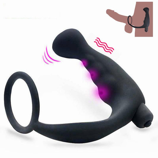 Mens Prostate Massager Vibrating Cock Ring Anal Butt Plug Delay Adult Sex Toy