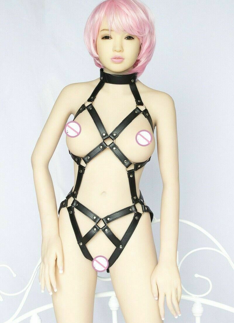 Faux Leather Bondage Restraint Neck Collar Slave Bra Choker S&M BDSM Sex Toy NEW