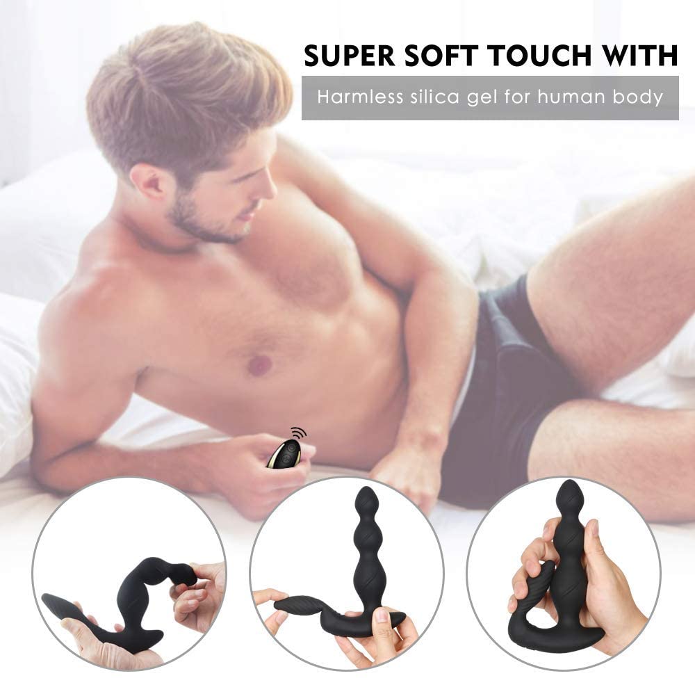 Vibrating Prostate Massager Remote Control Male Anal Butt Plug Vibrator Sex Toy