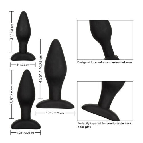 3 Pack Silicone Anal Butt Plug S/M/L Anal Beads Trainer Kit Sub BDSM Sex Toy NEW