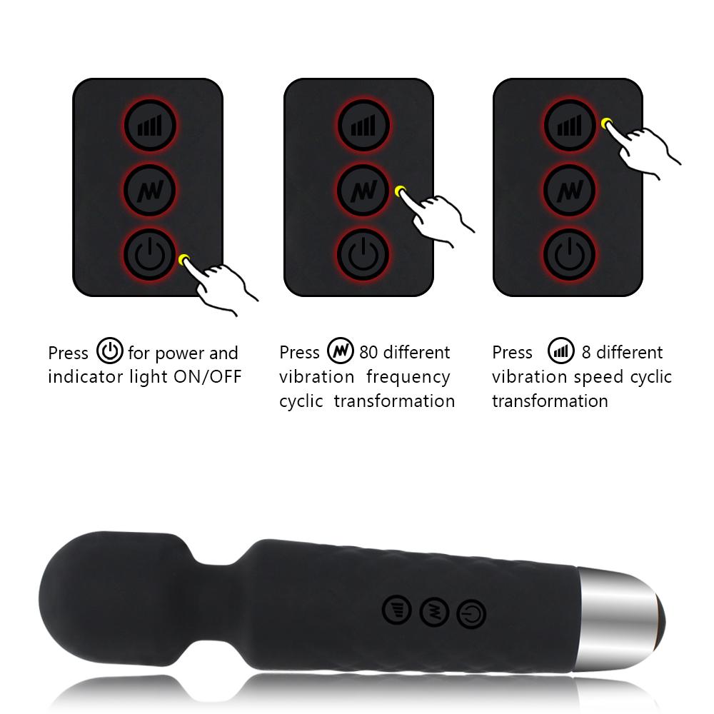 Rechargeable Dildo Magic Wand Vibrator Clit Stimulator Cordless Massager Sex Toy
