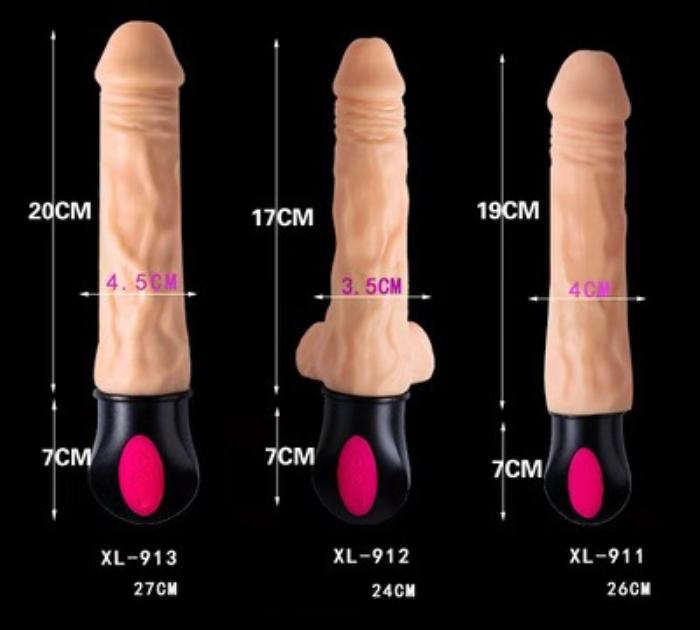 12 Modes Realistic Vibrator Dildo Heating Veined G Spot Rechargeable Sex Toy