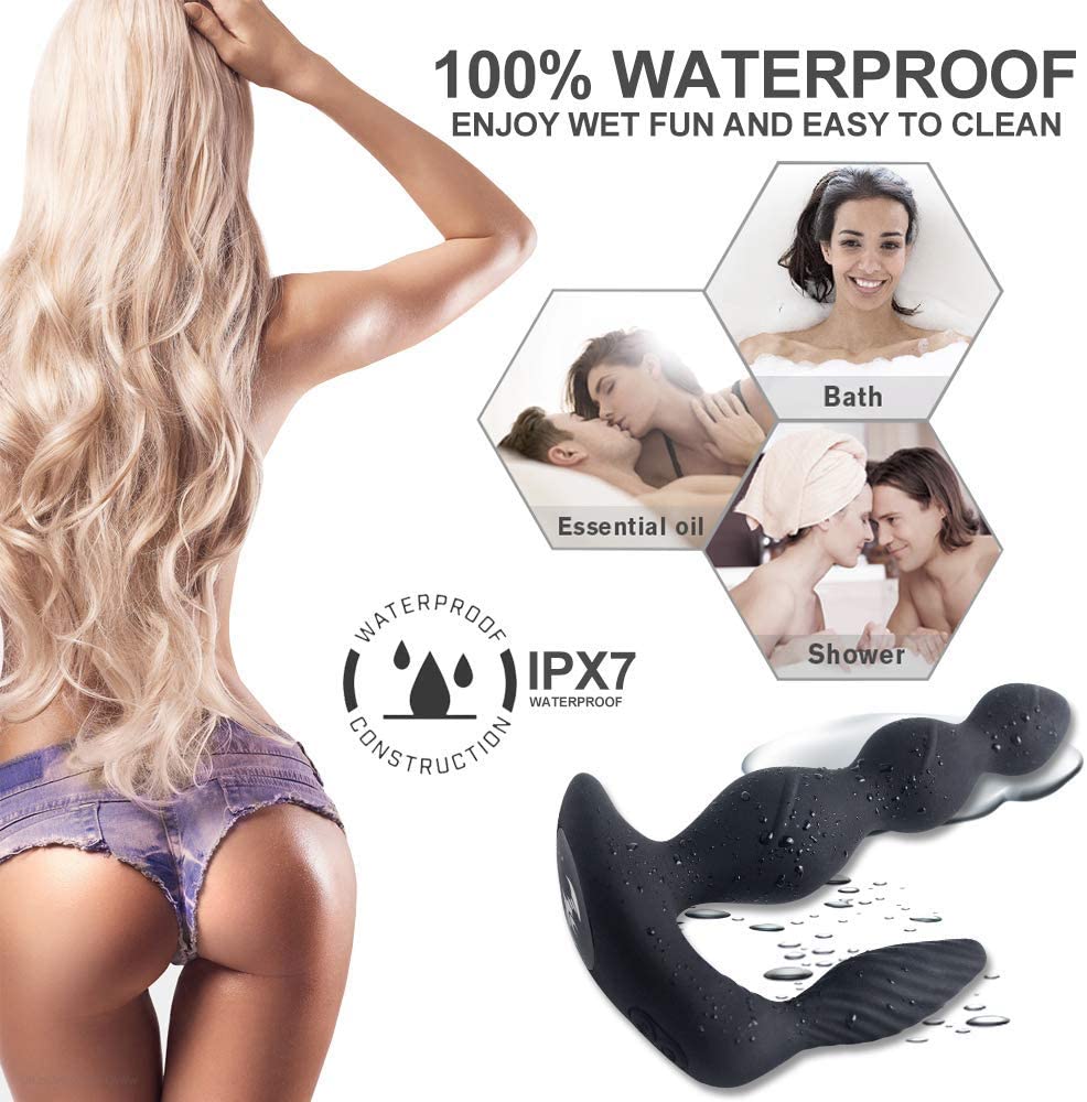 Vibrating Prostate Massager Remote Control Male Anal Butt Plug Vibrator Sex Toy