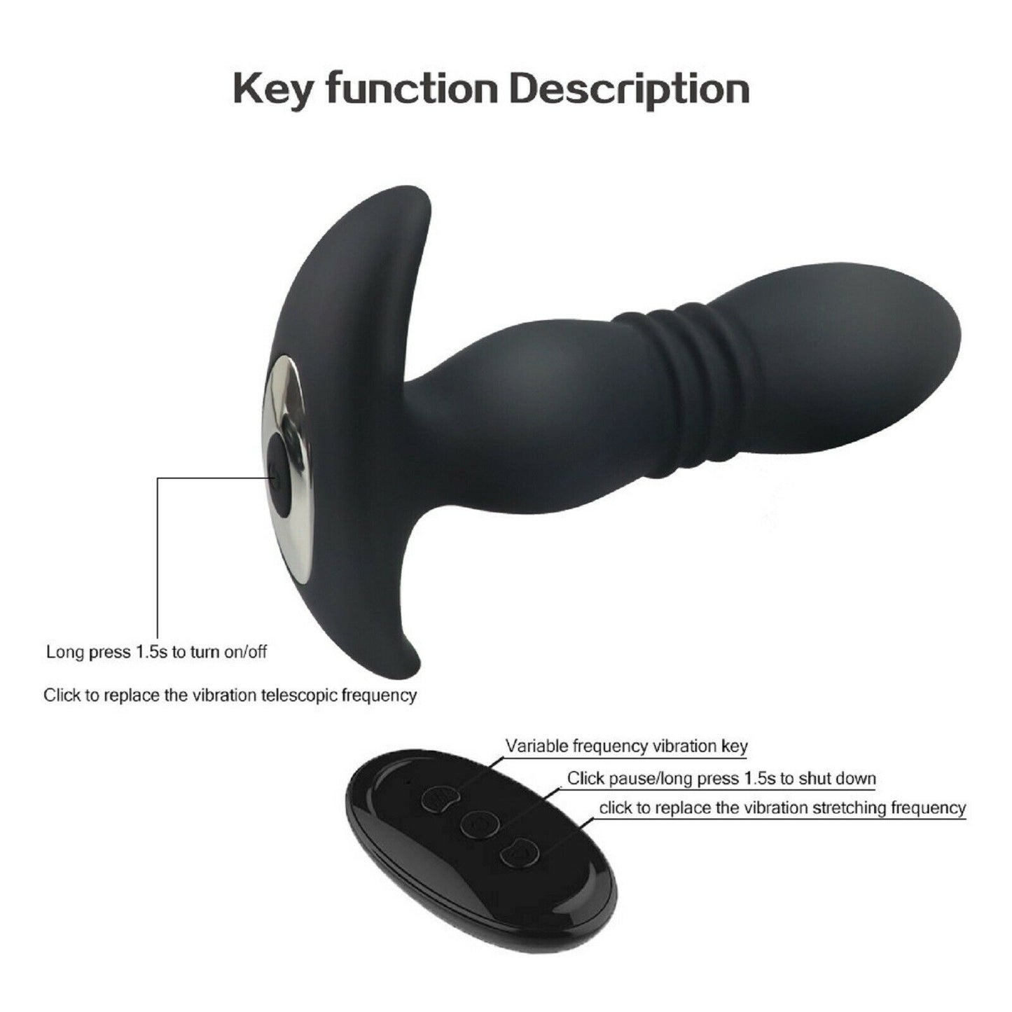 Vibrating Prostate Massager Thrusting Anal Butt Plug Vibrator Remote Big Sex Toy