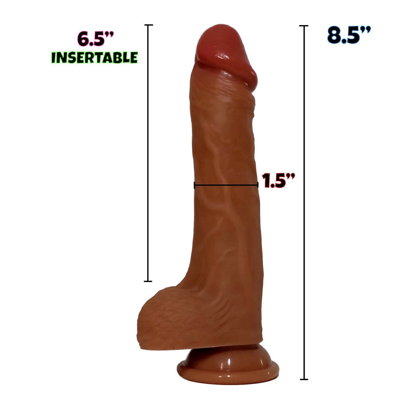 8.5" Large Dildo Dong Vibrating Wiggly Heating Vibrator Rechargeable Sex Toy NEW