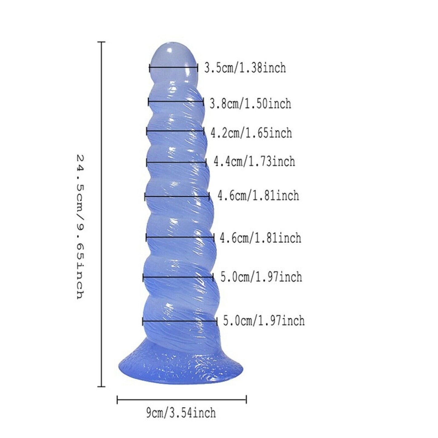 9.6" Thick Spiral Big Dildo Long Anal Plug Gay Dong Huge Monster Giant Sex Toy